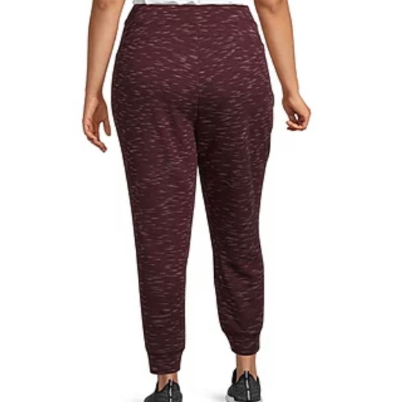 Xersion Women's Plus Size Bold Burgundy Mid Rise Active Jogger Pant Size 1X 2X - Picture 2 of 10
